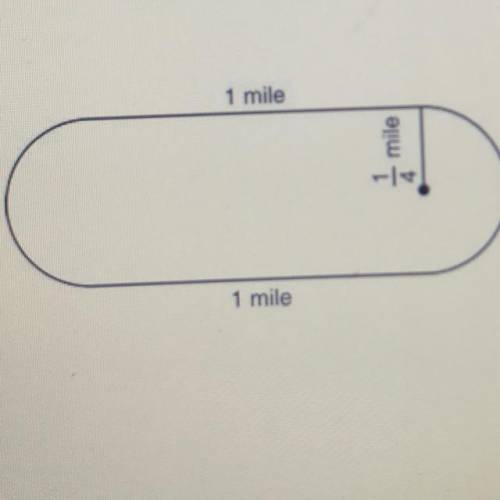 A walking track with a semicircle at each end is shown below.

What is the approximate length of t