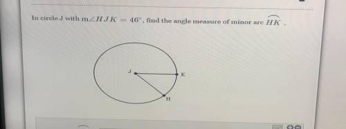 Find the angle measure of minor arc HK