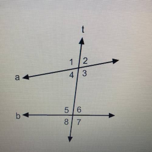 Look at the figure. Classify the pair of angles: <2 and <7.

•corresponding angles
•same-sid