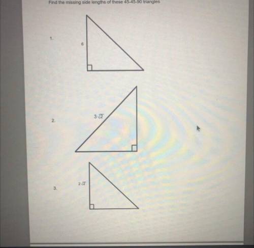 Find the missing side lengths of these triangles