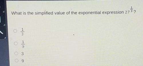 1 What is the simplified value of the exponential expression 27'? © malo 03