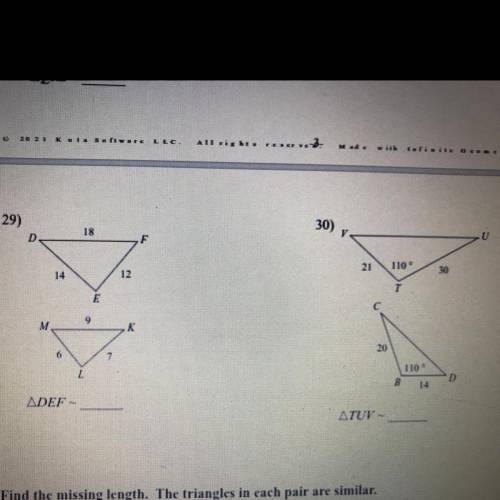 PLEASE HELP!

State if the triangles in each pair are similar. If so, state how you know they are