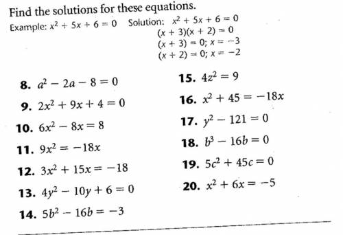 Ill give brainliest Find the solutions for these equations