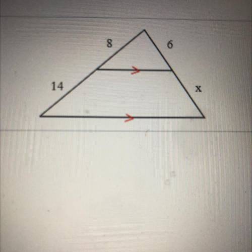 Using the following diagram, solve for x. 
x=