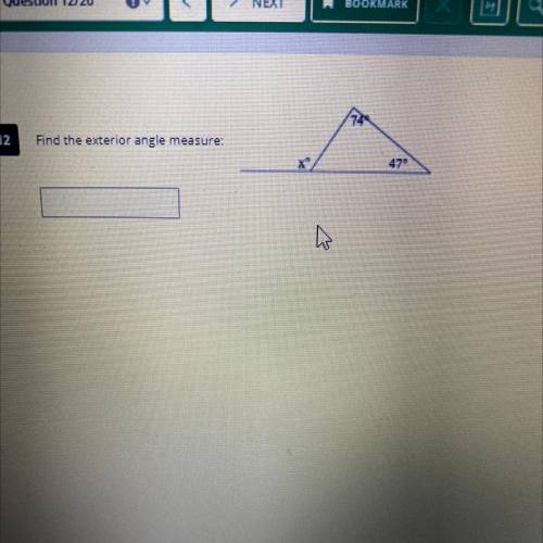 Find the exterior angle measure: