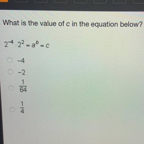 What is the value of c in the equation below?
