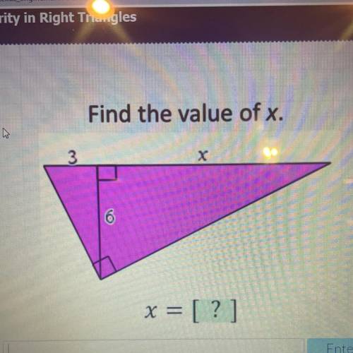 Please help! 
Find the value of x.
3
х
x= [?]
Enter