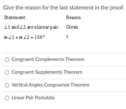Give the reason for the last statement in the proof.
