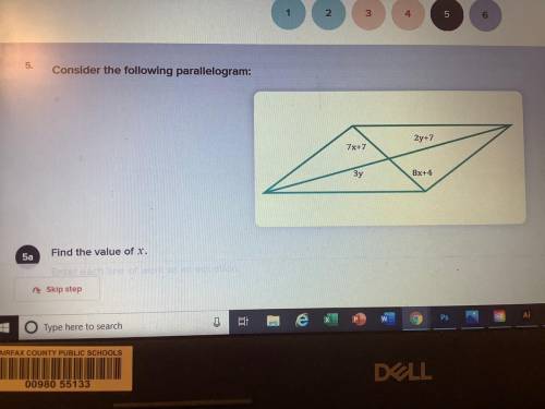 Find the value of x in this parallelogram