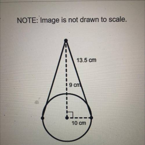 What is the volume of this right cone?
27 cm
200cm
213 cm
300 cm