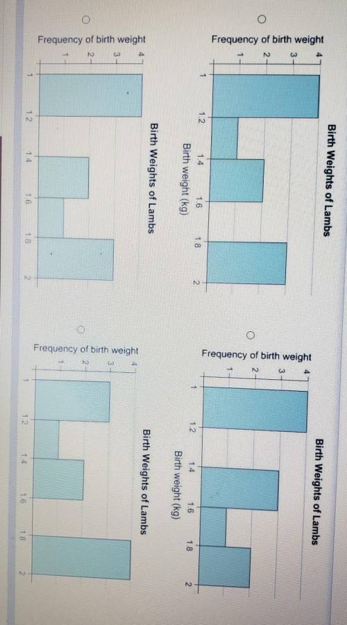 Help ASAP) The data represents the birth weights, in kilograms, for 10 lambs. 1.1, 1.1, 1.1, 1.1, 1