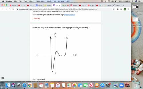 What degree polynomial could represent the following graph? Explain your reasoning