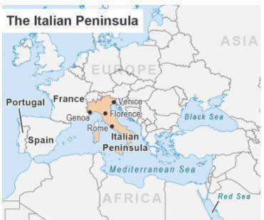 I'll give brainliest, please help.

Study the map. How did the location of the Italian Peninsula i