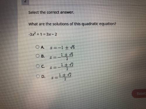 What are the solutions of this quadratic equation -3x^2+1=3x-2
