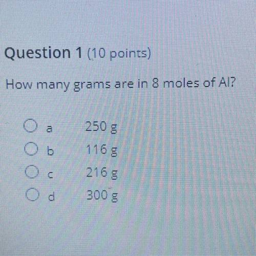 How many grams are in 8 moles of AI?