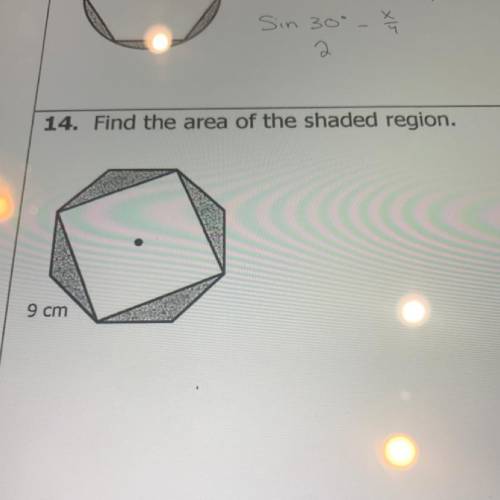 PLEASE HELP ME!!! Find the area of the shaded region.