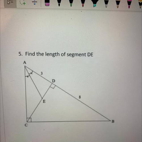 5. Find the length of segment DE