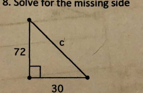 Solving for the missing side of the triangle , please help