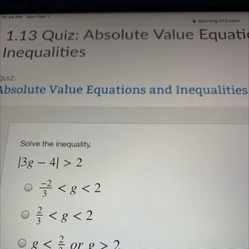 Solve the inequality.
Please help