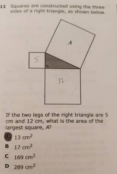 This is c squared minus b squared equals a squared and 13 cm squared is the wrong answer please hel