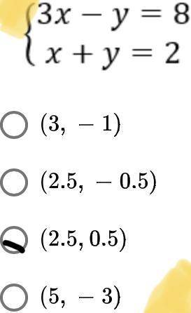 Which ordered pair satisfies the system of equations below?