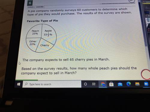 A pie company randomly servers 60 customers to determine which type of pie they should purchase. Th