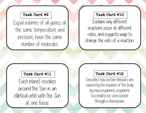 Instructions: As you read each task card, identify whether the task card is describing a ‘law’ or a