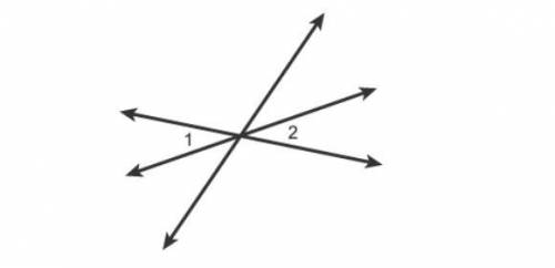 Which relationship describes angles 1 and 2?

adjacent angles
vertical angles
complementary angles