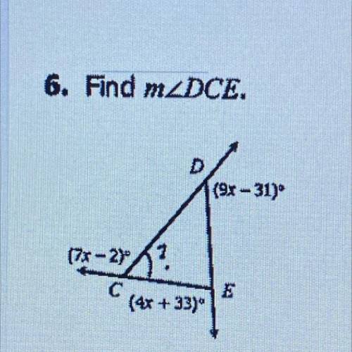 6. Find m
(9x-31)
(7x-2)
(4x +33)