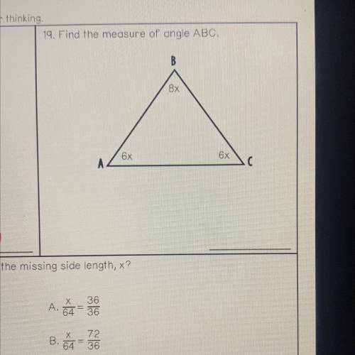 19. Find the measure of angle ABC.