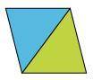 If the area of the parallelogram is 15 cm 2, what is the area of the green triangle?

30 cm 2
15 c