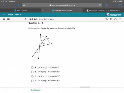 HELP ME WITH THIS QUESTION ON ANGLES PLZ
