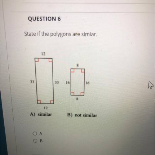 I will give brainliest to first correct answer !! State if polygons are similar