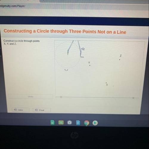 Constructing a Circle through Three Points Not on a Line

Construct a circle through points
X, Y,