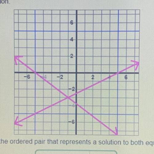 The two lines graphed on the coordinate grid each represent an

equation
What is the ordered pair