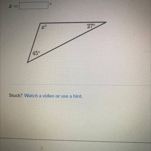 Find the value of x in the triangle shown below.