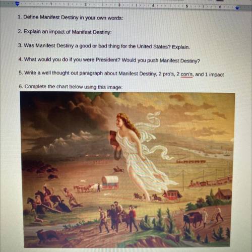 Could someone please help me with these questions about Manifest Destiny I beg