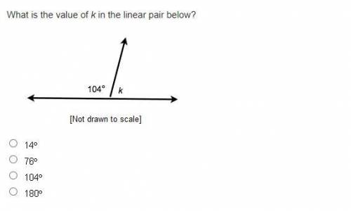 What is the value of k in the linear pair below?