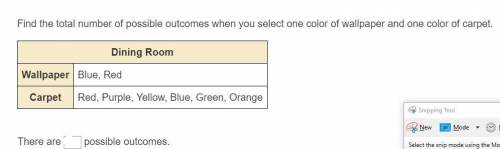 Find the total number of possible outcomes when you select one color of wallpaper and one color of