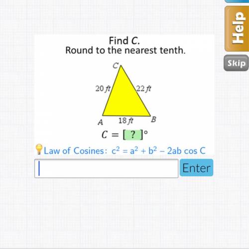 Find c. round to the nearest tenth