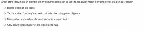 Which of the following is an example of how gerrymandering can be used to negatively impact the vot