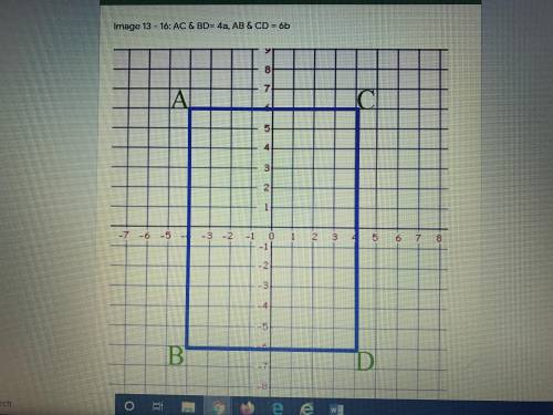 PLEASE HELP

AC & BD = 4a
AB & CD = 6b
What are the coordinates of point A, point B, point