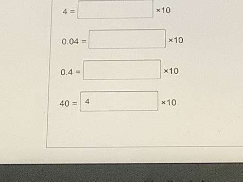 0.4= Blankx10 please answer quick
