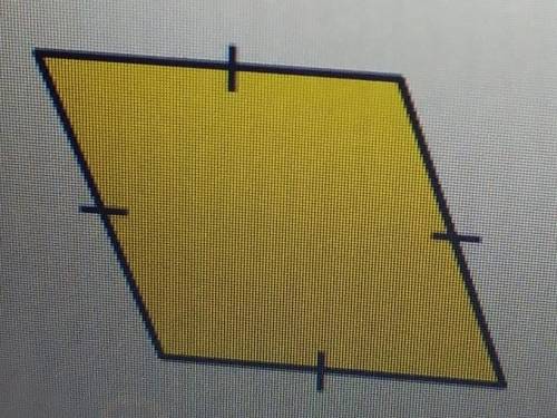 Which statement best describes why the shape below is rhombus

A: It is a square with no right ang