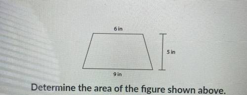 PLEASE HELP
Determine the area of the figure shown above