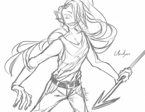 Undyne from undertale drawing
