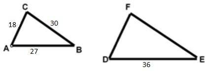If △ABC ~ △DEF, solve for FE.