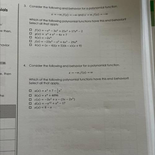 Recognizing end behavior of graphs of polynomials.............. Please Help