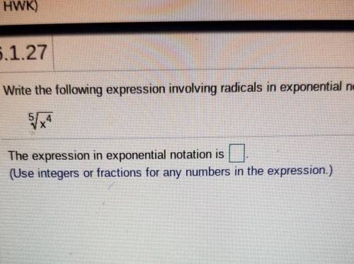 Write the following expression involving radicals in exponential notation