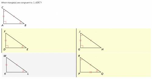 Which triangle(s) are congruent to triangle ABC?